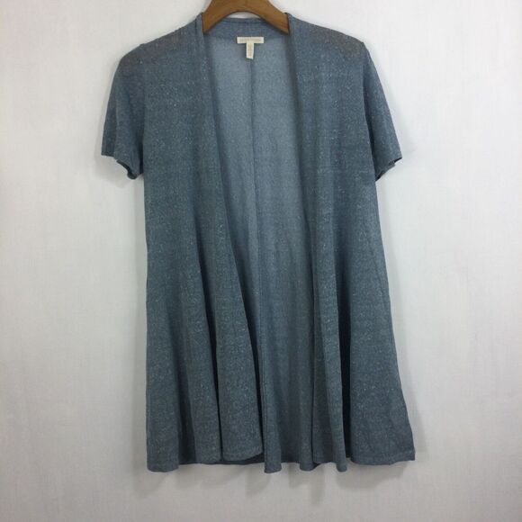 Eileen Fisher Womens Organic Linen Crepe Shimmer Long Cardigan Size Small - Picture 5 of 5